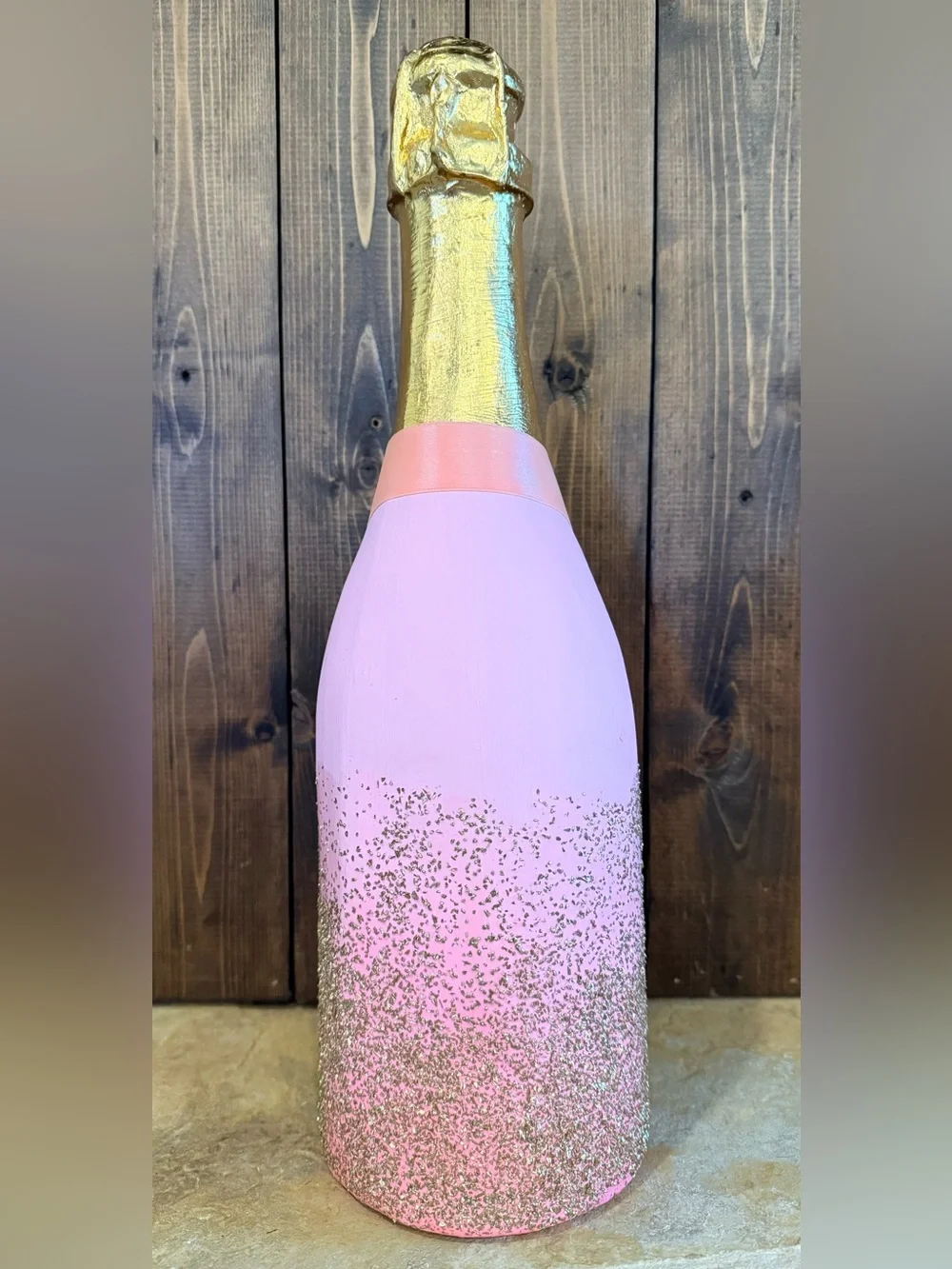 Glitterville Champagne Bottle Display